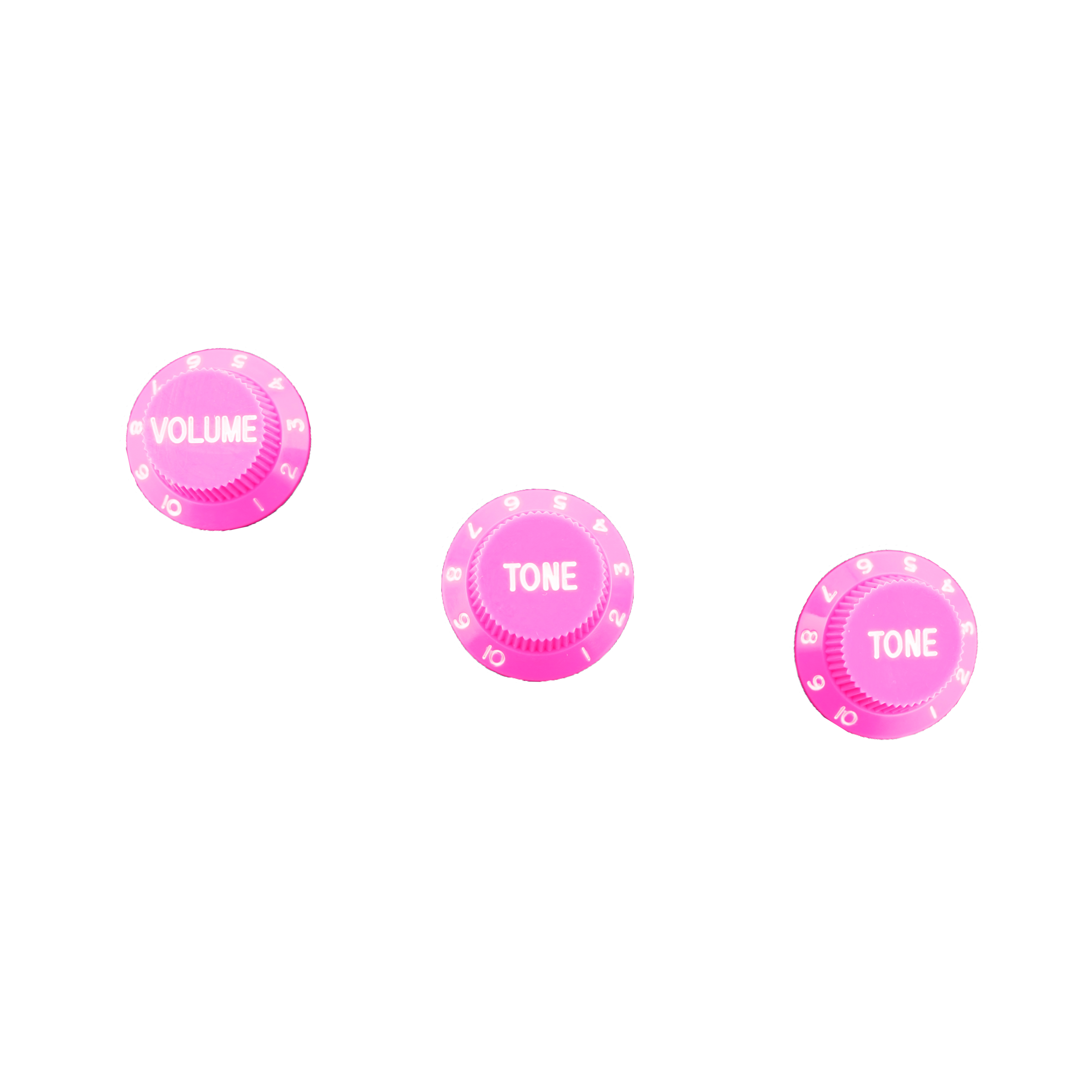 Colorfull Set of Strat UFO Style Knobs For 18 tooth "coarse" knurled Gunstreet Pots