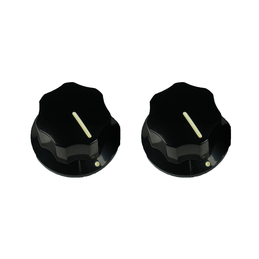 Set of 2 Mustang or Jaguar Knobs For US Spec Solid Shaft Pots