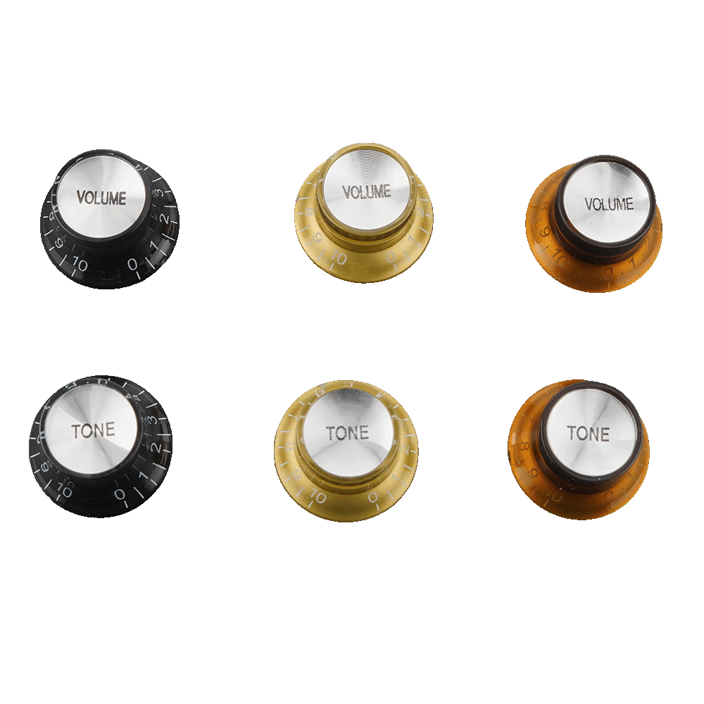 2 Reflector Top Knobs For Gunstreet Pots - 18 tooth "Coarse" Pattern