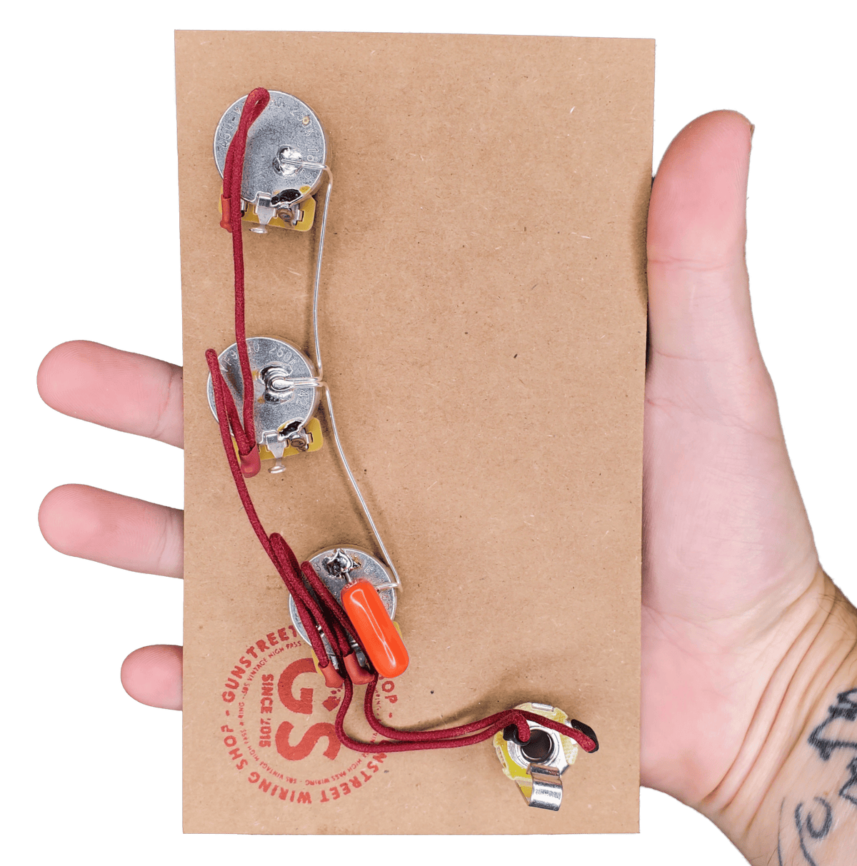 Axegrinderz Precision Bass Wiring Harness - Premium 500k CTS Pots & Orange Drop Cap